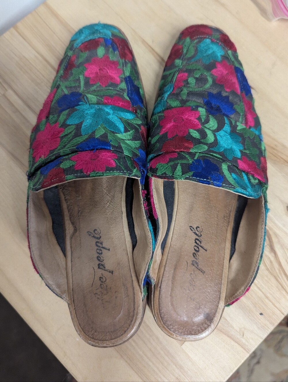 Free People Floral Embroidered Slip-On Loafers in Multicolor Mules 8 - Picture 9 of 9